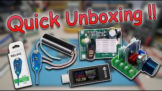 IE209 | Unboxing DIY Electronics Modules | 2UUL Type-C Tester, Relief XA5, HW 419b Buck module etc..