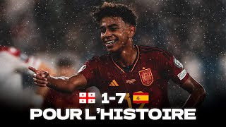 LAMINE ÉCRIT L'HISTOIRE 🇪🇸 L'Espagne bat la Géorgie facilement 7-1 avec un but de Lamine Yamal ✨