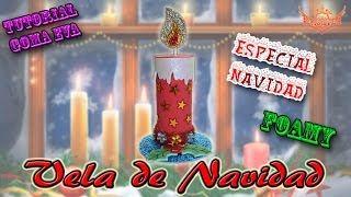 Cómo hacer una vela navideña en Goma eva ~ Solountip.com  Decoración  navideña barata, Figuras navideñas de foami, Como hacer velas navideñas