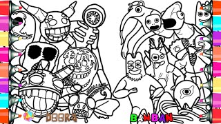 Garten Of BANBAN 8 vs DOORS 2 Coloring Pages / How To Color All the Main Monsters / NCS Music