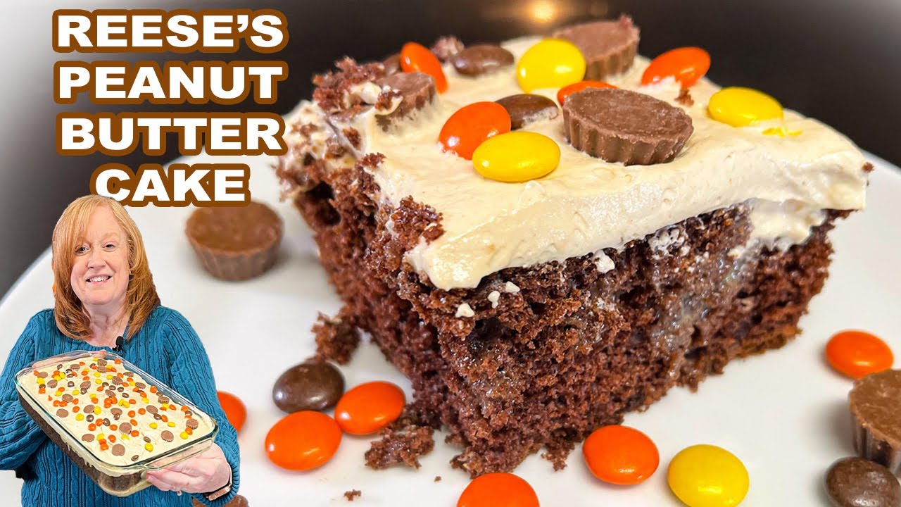 Reese's PEANUT BUTTER CUP Poke Cake YouTube