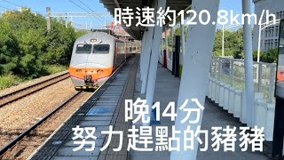 「時速約120.8km/h」123次E1000 PP自強號 豐富站高速通過