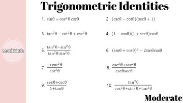 Trigonometry - HOW TO: Trigonometric Identities (Moderate Level)