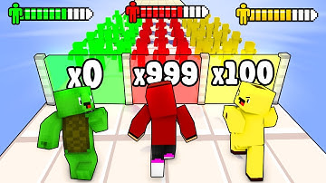 JJ vs Mikey vs Bananakid in COUNT MASTERS 3D ARMY RUSH Game  - Maizen Minecraft Animation