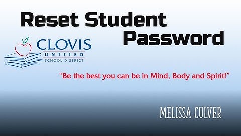 Reset Student Password - CUSD
