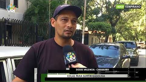 Venezuela - Ciudadanos hacen largas colas para surtirse de gasolina en Valencia  - VPItv