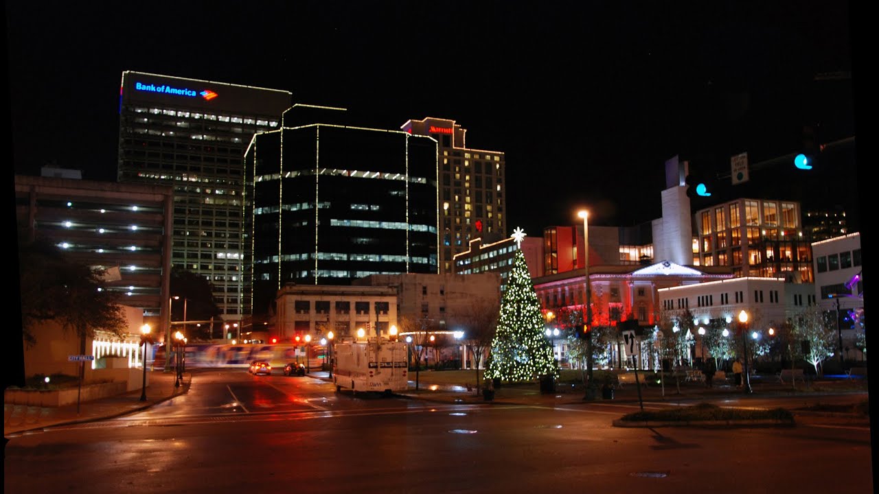 Nighttime Downtown Norfolk Va 12 18 15 Youtube