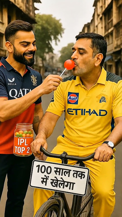 'Virat Gives Dhoni a Lollipop 🍭 | RCB vs CSK Funny IPL Moment 😂 | AI Animation'#ai #shorts