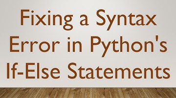 Fixing a Syntax Error in Python