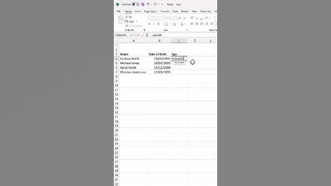 Easy Excel Trick: Calculate Age from Birthdate! #shorts