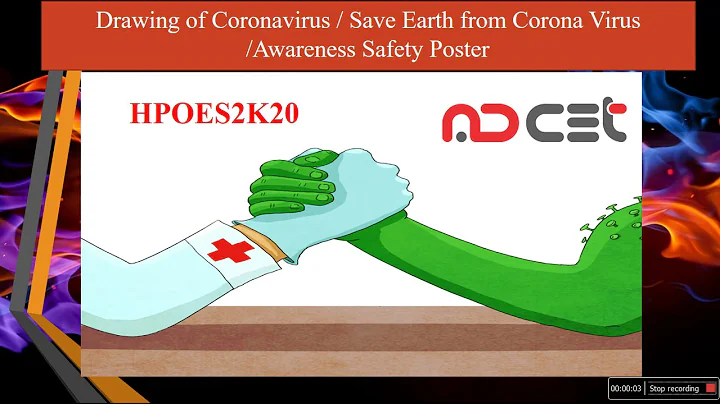 Drawing of Coronavirus  Save Earth from Corona Virus Awareness Safety Poster # HOPES2K20