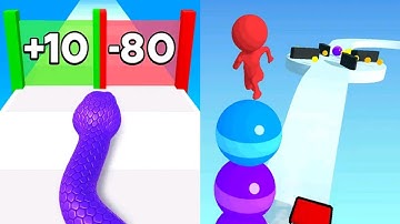 Snake Run Race VS Stack Rider Max All Levels Gameplay Android,iOS NEW UPDATE