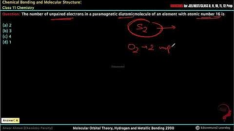 The number of unpaired electrons in a paramagnetic diatomic molecule of an element with atomic numbe