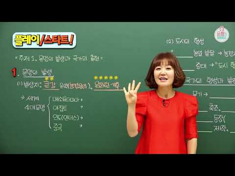 [중등인강/중2 역사] 문명의 발생과 국가의 형성 (<strong>4대문명</strong>) - 수박씨닷컴 윤미선생님
