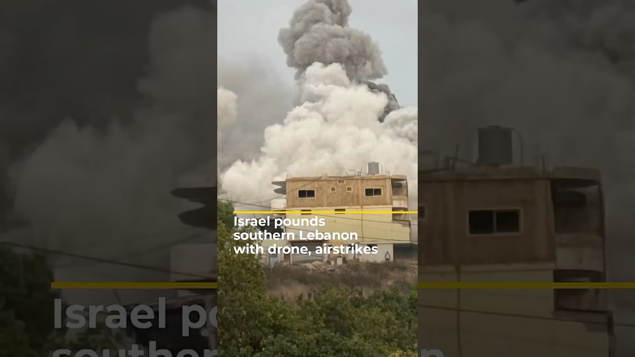 إسرائيل تقصف جنوب لبنان بطائرات مسيرة وغارات جوية | #ajshorts