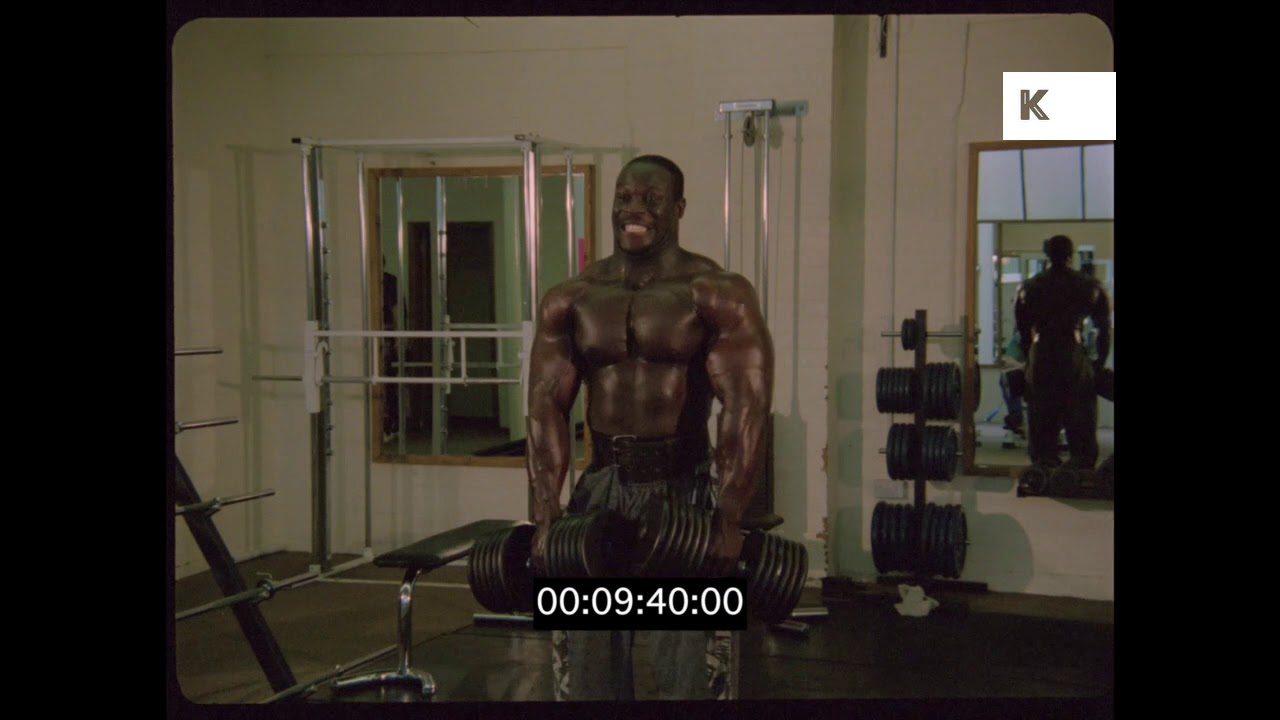 Bodybuilders Pumping Iron, 1980s World Gym, Venice Beach, HD