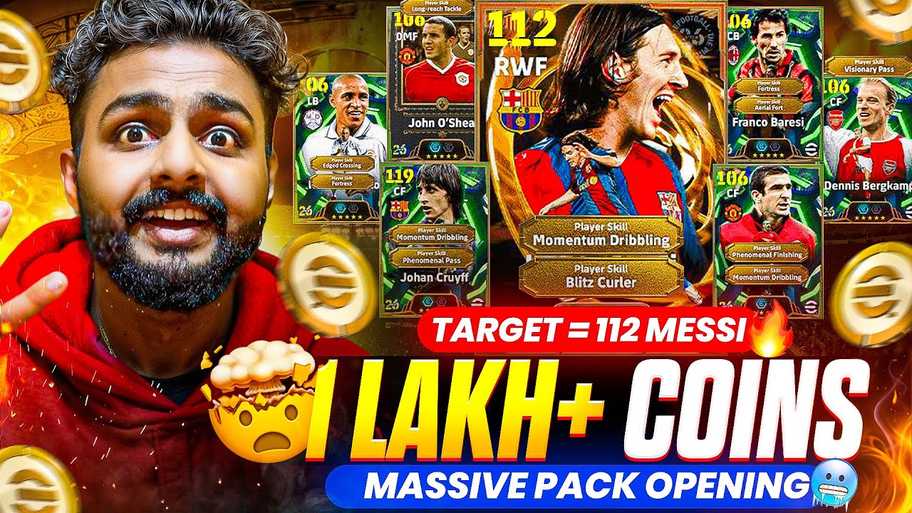 1 LAKH 50,000 COINS FOR 110 BIG TIME MESSI🤯 BLITZ CURL + MOMENTUM DRIBBLING😍 NEW YEAR 2026 OPENING💥