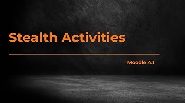Moodle 4.1 - Stealth Activities