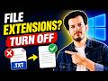 How To Disable File Name Extensions in Windows 11/10 (.txt, .jpg, .docx Files)