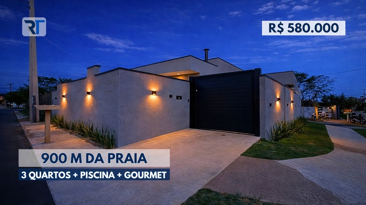 🔴 CASA À VENDA EM PERUÍBE | 900 M DA PRAIA, MODERNA COM PISCINA E ÁREA GOURMET - TOUR COMPLETO
