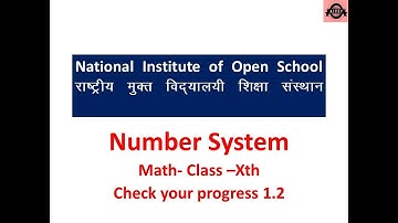 NIOS 10th math (Check your progress 1.2)