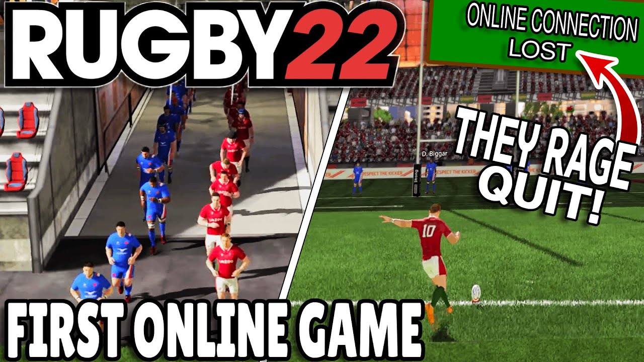 RUGBY 22 First ONLINE Multiplayer Game! - My Opponent RAGE QUIT!!! - Gameplay and Commentary