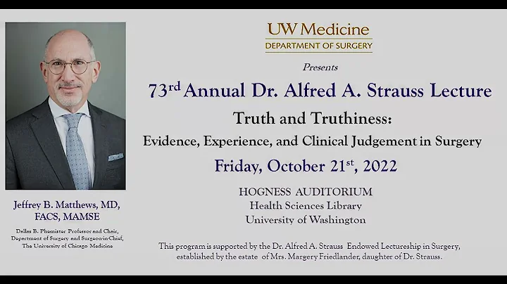 The 73rd Annual Dr. Alfred A. Strauss LectureDr. J...
