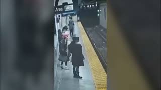 Video shows subway push that left woman at track level