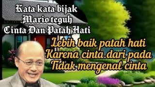 Kata Kata Bijak Mario Teguh || Cinta Dan Patah Hati || Storywa