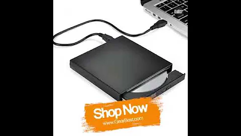 CD / DVD USB Mobile External Optical Drive Recorder for Computer - BLACK