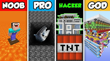 Minecraft NOOB vs. PRO vs. HACKER vs GOD : HIDDEN PLAYER TRAPS BUILD CHALLENGE in Minecraft!