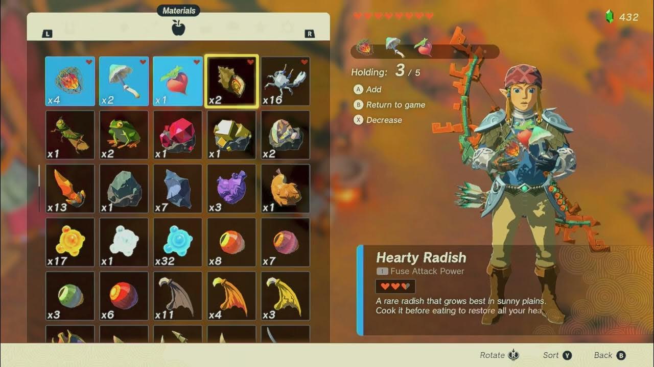 1st cooked with Hearty Radish The Legend of Zelda Tears of the