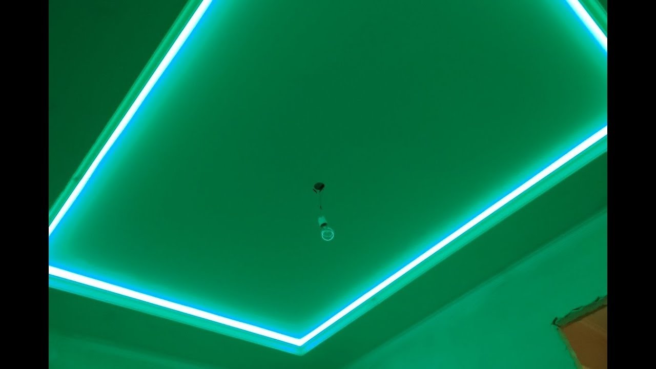 Монтаж светодиодной ленты RGB Двухуровневые потолки из гипсокартона с .
