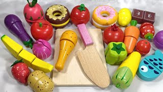 Satisfying Video ASMR | How to Cutting Wooden Fruits and Vegetables | Apple, Tomato, Dragon Fruits 🍎