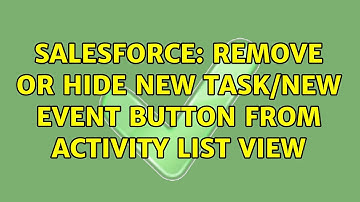 Salesforce: Remove or Hide New task/New Event button from Activity List View