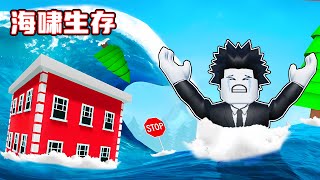 海啸来了，我要使用各种道具躲避海啸的袭击！ROBLOX