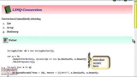 How to: Conversion with LINQ Example 2 | Video Tutorial for asp.net MVC
