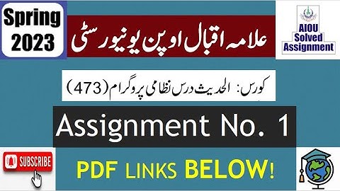 ⏩ AIOU Code 473 Solved Assignment No.1 Spring 2023 || Subject: Hadith || Level: BA/B.Com