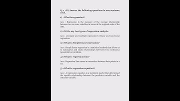 Regression Objectives #math #mcqquestion #regression