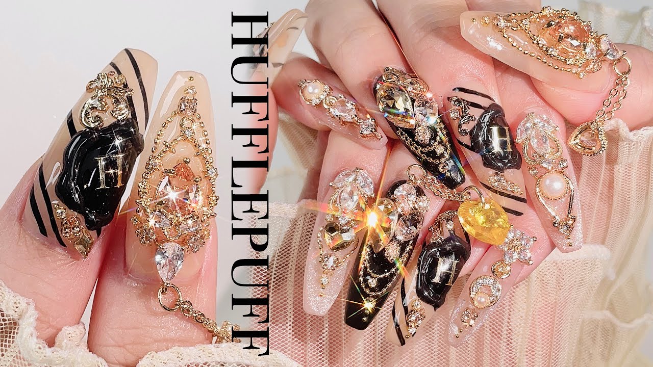 Гарри Поттер Ногти Хаффлпаффа💛 Воск для дизайна ногтей ASMR