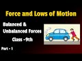 Force and Lows Of Motion | Class 9th | Part 1