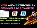 Contact form | Form, Label, Input &amp; Button Tag  - HTML tutorials