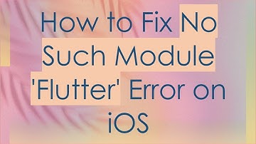 How to Fix No Such Module 