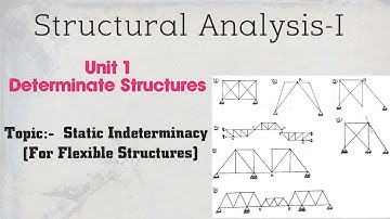 SA-I_03: Static Indeterminacy for Flexible Structures (Ds) | Structural Analysis-I |By V.Somesh