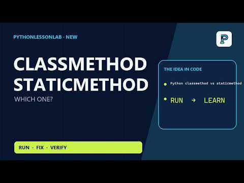 Python classmethod vs staticmethod: Choose by Responsibility