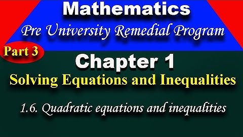 Pre University Remedial Program Mathematics chapter 1 part 3