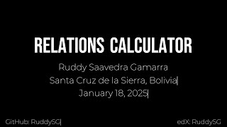 Relations Calculator - CS50P Final Project