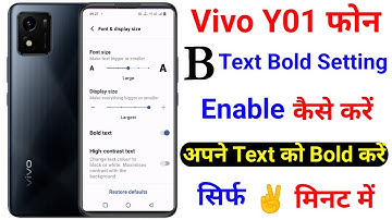 Vivo Y01 Text Bold Kaise Kare ।। How To Enable Text Bold Setting On Vivo Y01 ।  Tech Akhilesh