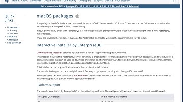 Downloading PostgreSQL for Mac