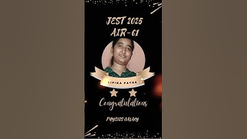 JEST 2025 Result|JEST Topper ✨ #jest #jestphysics #jest2025 #tifr #net #iitjam #gate #wbslst  #iit